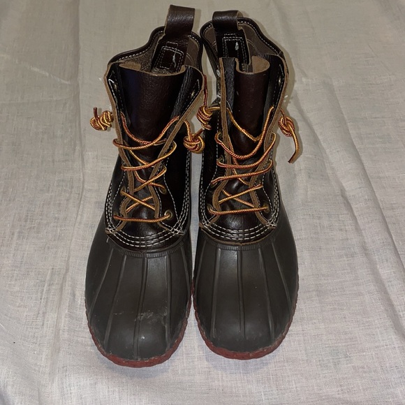 L.L Bean Mens Dark Brown Leather Boots - Picture 2 of 5